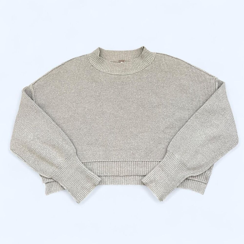 Free People Women's Grey cropped sweater
